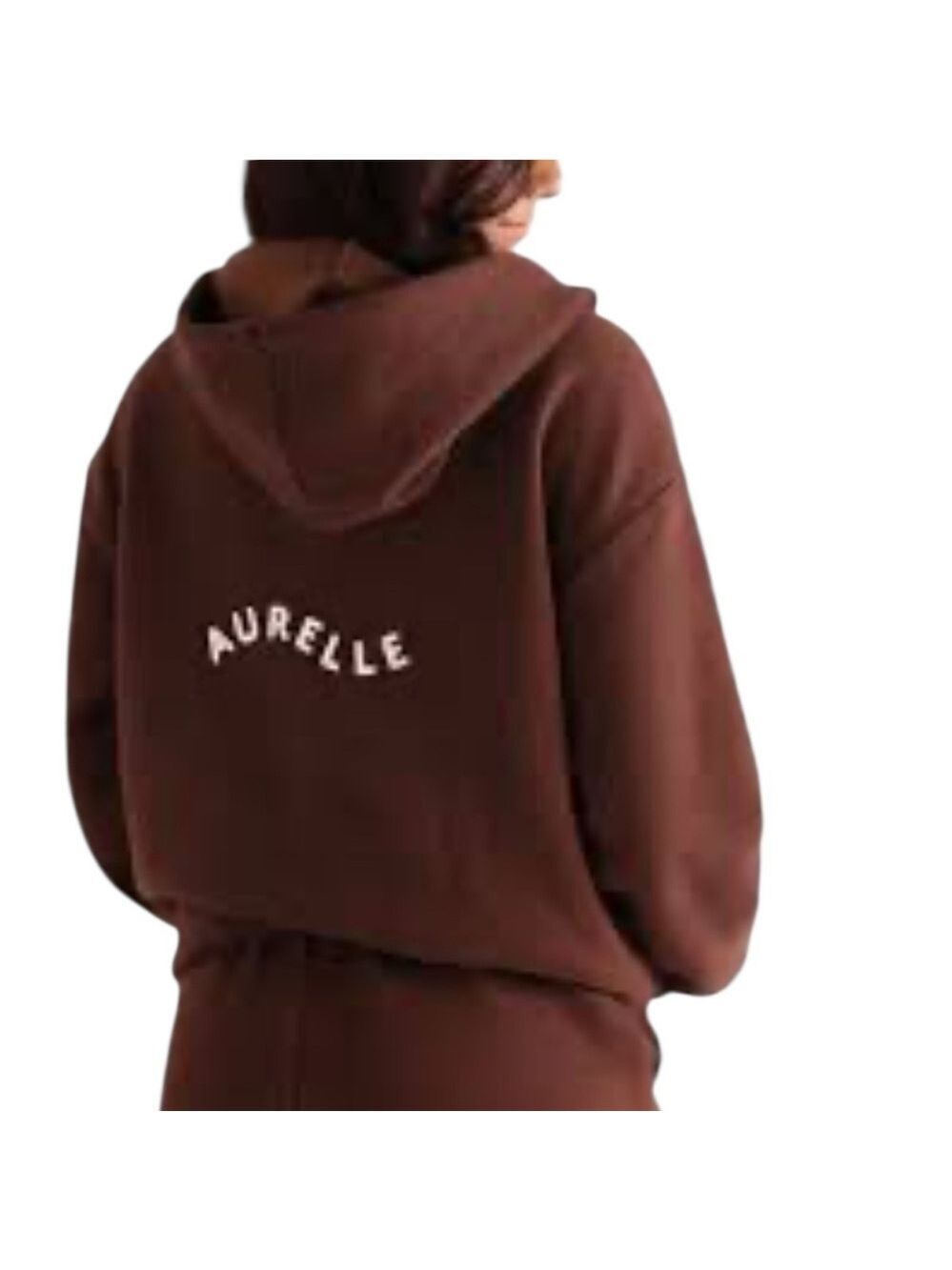 Aurelle Brown Hooded Sweatshirt Small